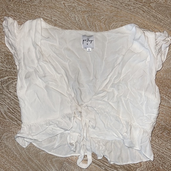 TIE FRONT TOP WHITE OFF WHITE Princess Polly - Picture 2 of 3